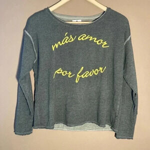 Sundry Spanish message yellow gray  sweater